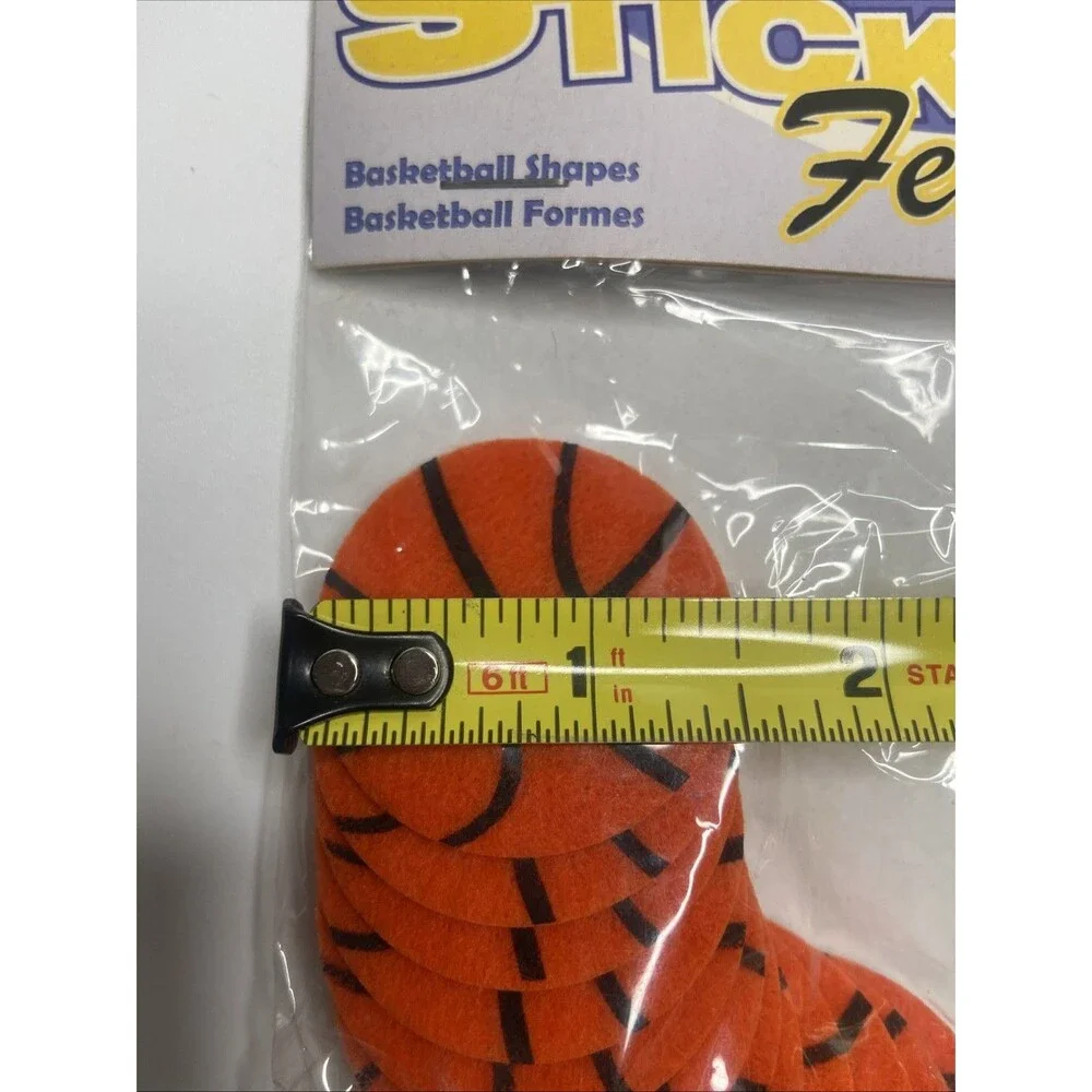Stick-It Felt Basketball Shapes 12pc Adhesive Backed Sports Lover Craft Supplies